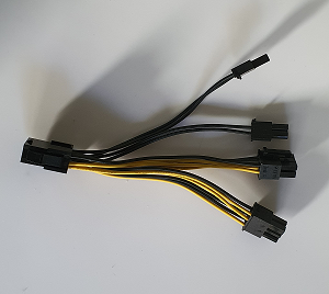 Adaptateur PCI-E 2 X 6 Pins femelle vers PCI-E 8 Pins noir (neuf)