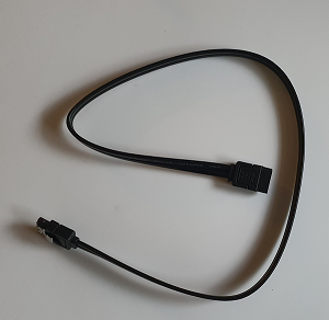 Câble sata Noir 50 cm droit avec agrafe (neuf)