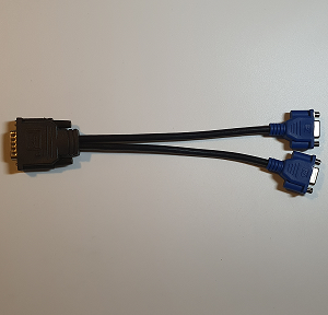 Câble double écran pour carte graphique dell vers VGA 25 cm