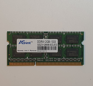 Mémoire Sodimm DDR3 Asint PC3-10600S SSZ3128M8-EDJED 2 Go