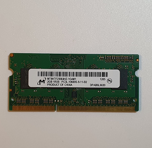 Mémoire Sodimm DDR3 Crucial PC3L-10600S 9-11-B2 2 Go