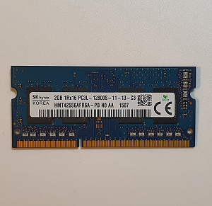 Mémoire Sodimm Hynix PC3L-12800S 11-13-C3 2 Go