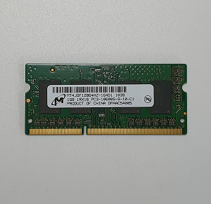 Mémoire Sodimm DDR3 Crucial (Micron) PC3-10600S 9-10-C1 1 Go